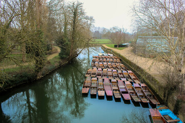 Oxford wooden parked boats