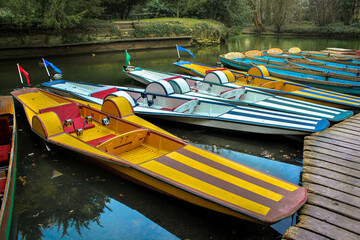 Wooden boats and landscape