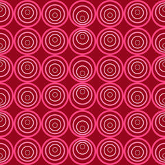 seamless vector pattern of eccentric rings in pink and burgundy colors for background design, interiors, packaging, postcards in trendy stylish shades