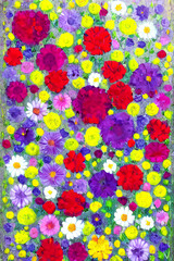 Fototapeta na wymiar Painted flowers. Generative AI