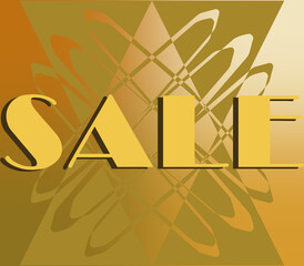 Abstract golden texture sale sign background image.