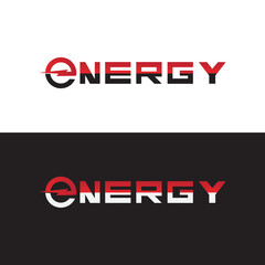 Energy text font dynamic logo with lightning  - modern energy logo