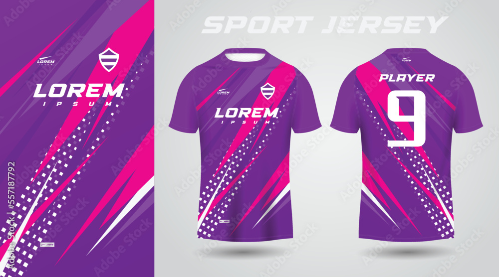 Wall mural purple pink sport jersey design