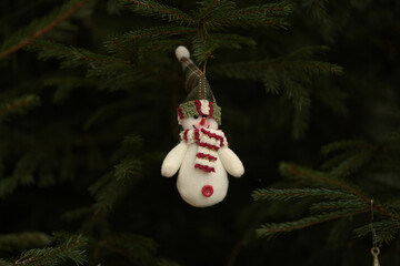 snowman on the christmas tree