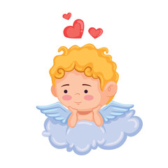 cupid angel with hearts