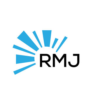 RMJ letter logo. RMJ blue image on white background and black letter. RMJ technology  Monogram logo design for entrepreneur and business. RMJ best icon.
