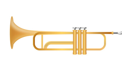 Isolated cornet of Musical instrument on PNG White transparent background 
