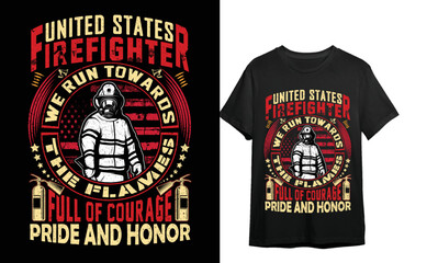 UNITED STATES FIREFIGHTER T-SHIRT DESIGN // FIREFIGHTER T SHIRT DESIGN // SVG,PNG,JPG,JPEJ, VINTAGE