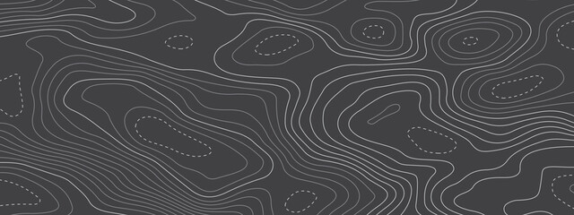 Abstract topographic contours map background. Topography lines and circles background. Topographic map Patterns, Topographic map and place for texture.  Vector illustration.