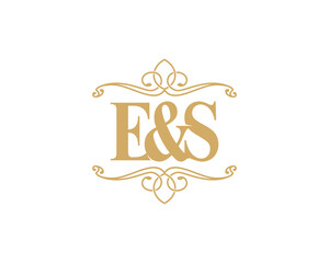 Letter E&S With Ornament Frame Logo Design 051