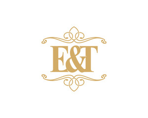 Letter E&T With Ornament Frame Logo Design 051