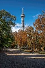 Obraz premium Petrin Tower at Petrin Park - Prague, Czech Republic
