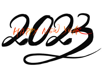 2023 Happy New Year New Year's card handwriting calligraphy