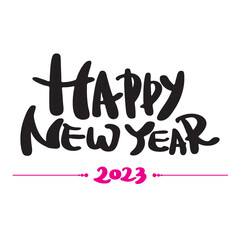 2023 Happy New Year New Year's card handwriting calligraphy