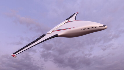 3d illustration of an electric airliner