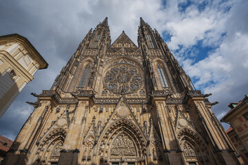 Fototapeta na wymiar St Vitus Cathedral Main Portal at Prague Castle - Prague, Czech Republic