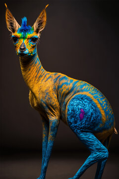 Colorful Deer Portrait