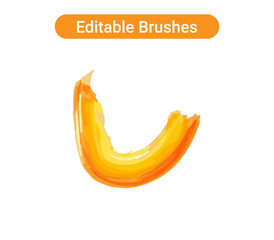 Brush strokes isolated. Editable brush arts