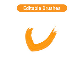 Brush strokes isolated. Editable brush arts