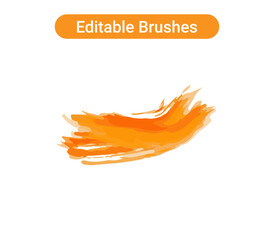 Brush strokes isolated. Editable brush arts