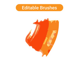 Brush strokes isolated. Editable brush arts