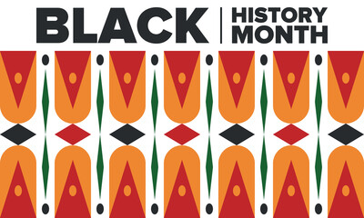 Black History Month. African American History. Celebrated annual. In February in United States and Canada. In October in Great Britain. Poster, card, banner, background. Vector illustration