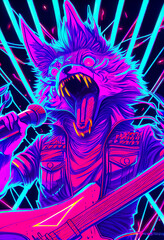 Wolf musician singing and playing the guitar