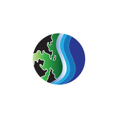 earth sea logo design vector illustration