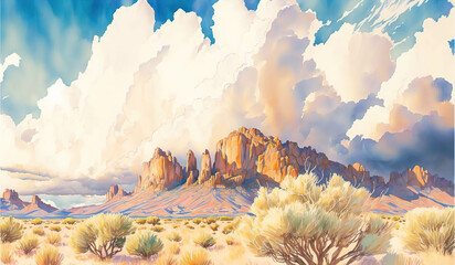 Superstition Mountains generated by generative AI