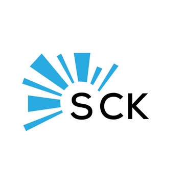 SCK letter logo. SCK blue image on white background and black letter. SCK technology  Monogram logo design for entrepreneur and business. SCK best icon.
