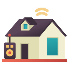 Smart house flat design style icon