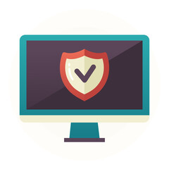 Data protection flat design style icon