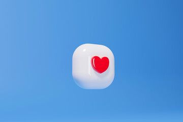 love sign in bubble with 3d rendering design.