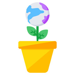 Trendy design icon of global plant 