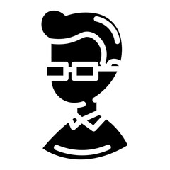 bespectacled man glyph 