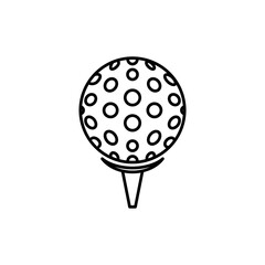 Vector Golf Ball - Black and White Isolated Icon