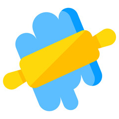 Editable design icon of dough roller 
