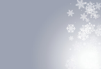 Silver Snow Vector Gray Background. Christmas