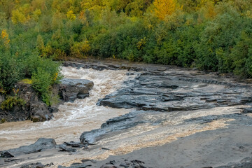 Obraz na płótnie Canvas Rapids on Knife Creek, Valley of Ten Thousand Smokes, Katmai National Park, Alaska