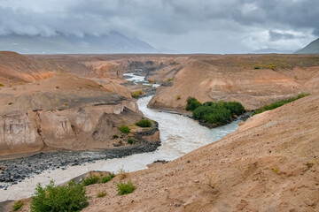 Confluence of Knife Creek and Windy Creek at the Valley of Ten Thousand Smokes, Katmai National Park, Alaska