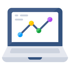 Colored design icon of online statistics 