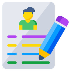 Editable design icon of cv writing 