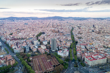 View Point Of Barcelona in Spain. On Montjuic hill, Mirador viewpoint