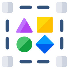       Math shapes, geometric figures icon