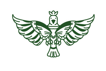 flying bird hand drawn logo