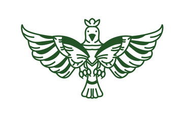flying bird hand drawn logo