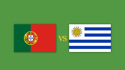 portugal vs uruguay Football Match Design Element