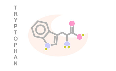 Simplified formula icon of tryptophan.