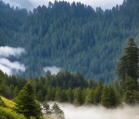 Obraz premium sunset in the snowy mountains 