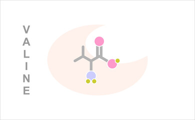 Simplified formula icon of valine.